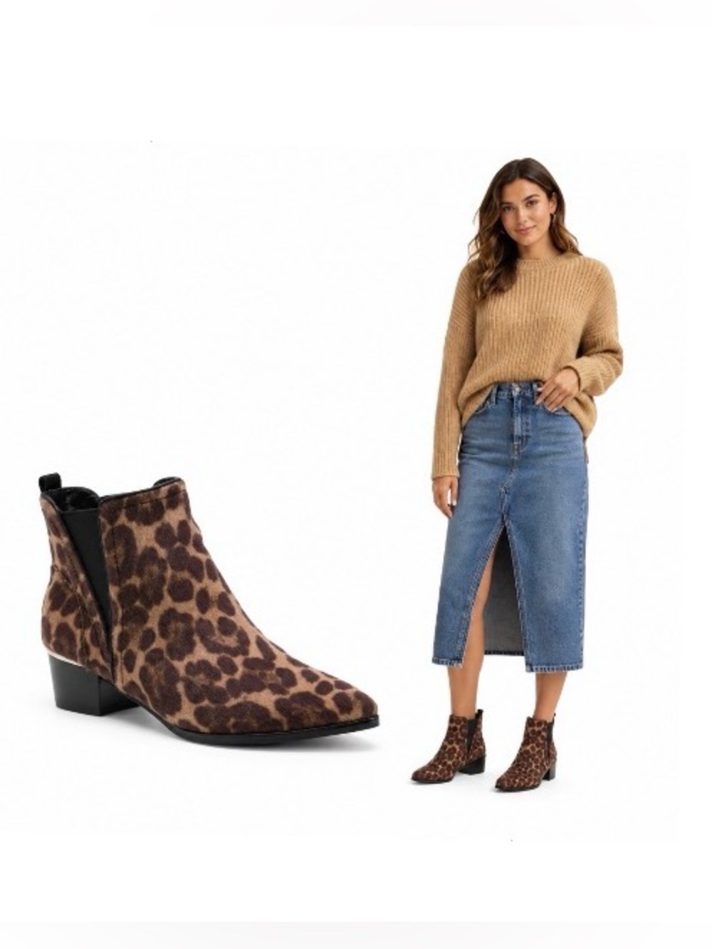 Nine West, sz 8 Hartyn boots. Pointed animal print ankle boots with toe.